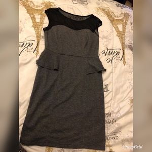 Charcoal Peplum Dress